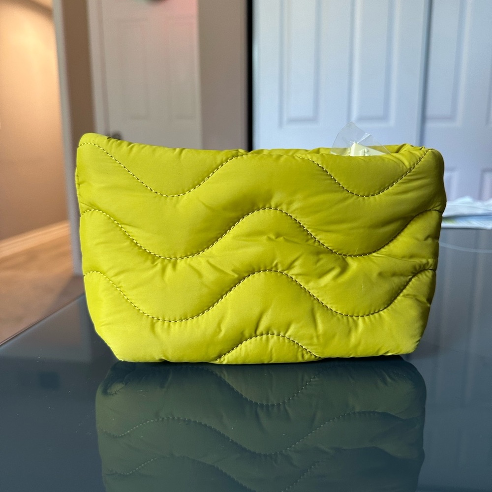 fur Quilted Lime Green Clutch